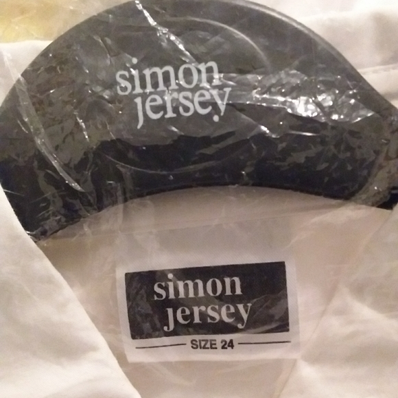 ADORABLE  WOMEN WHITE BUTTON DOWN SIMON JERSEY SHIRT SIZE 24 - Picture 5 of 5